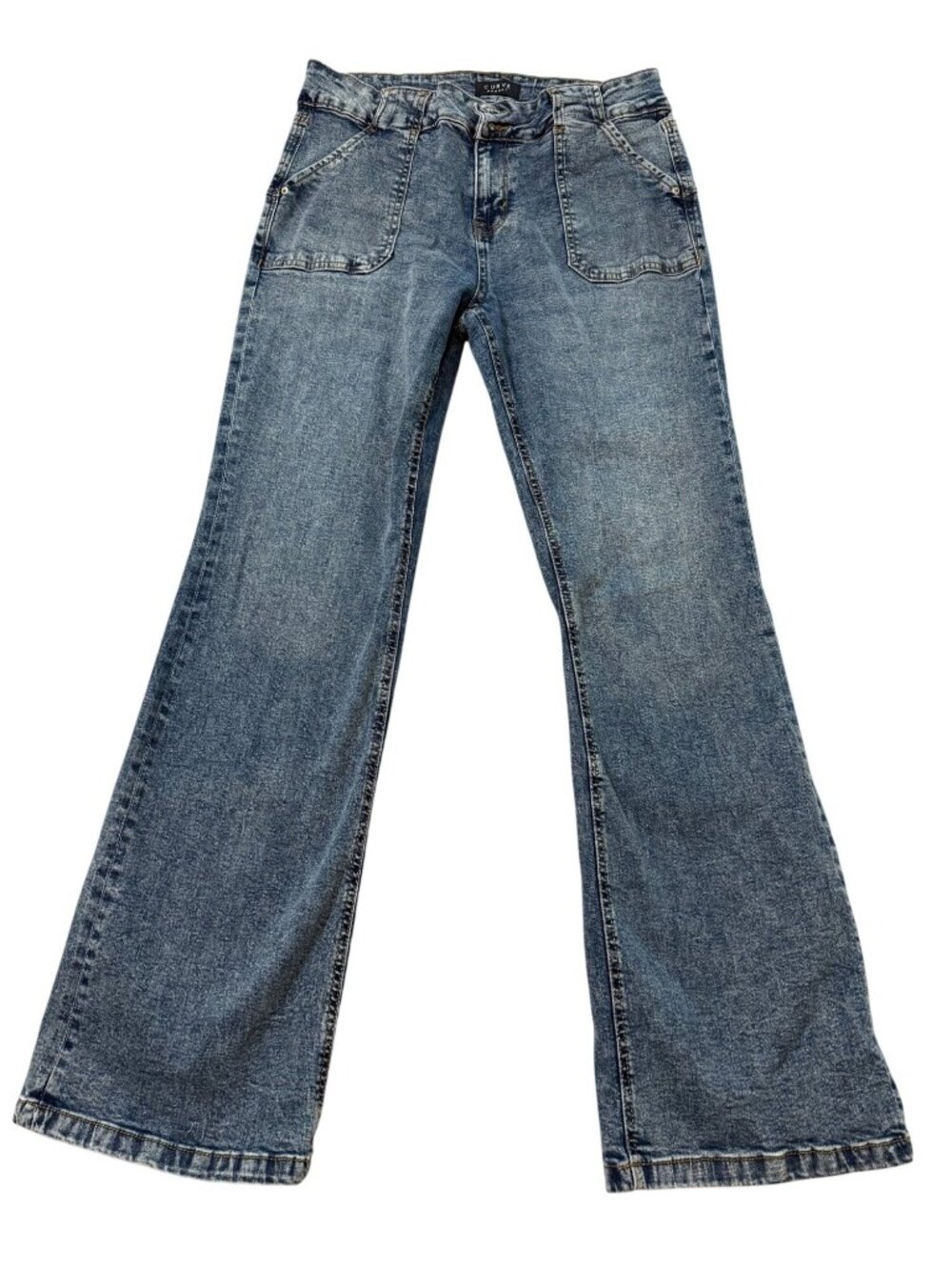 Curve Appeal Curvy Fit Flare Women's High-Rise Jeans Size 6/28 Blue Denim jeans